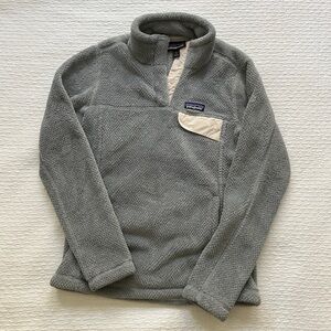 Patagonia Light Gray Polartec Fleece Jacket size S